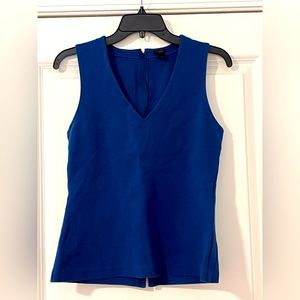 J.Crew V Neck Blouse, Back Zip Up | Royal Blue | Small